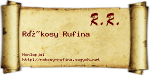 Rákosy Rufina névjegykártya